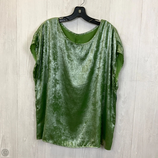 Top Sleeveless By Clothes Mentor In Green & Silver, Size: 1x