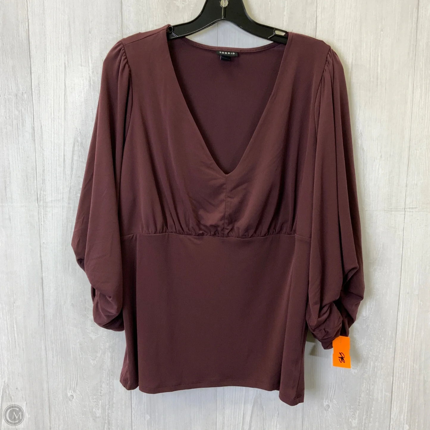 Top 3/4 Sleeve By Torrid In Purple, Size: 1x