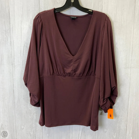 Top 3/4 Sleeve By Torrid In Purple, Size: 1x