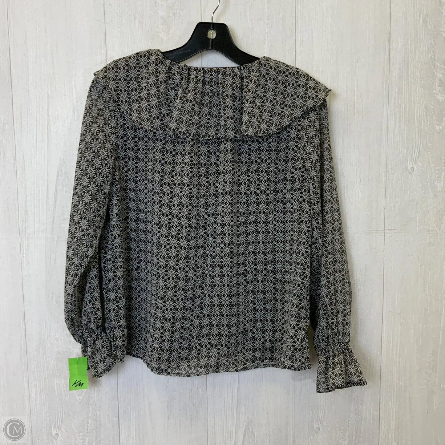 Top Long Sleeve By Loft In Black & Blue, Size: Xsp