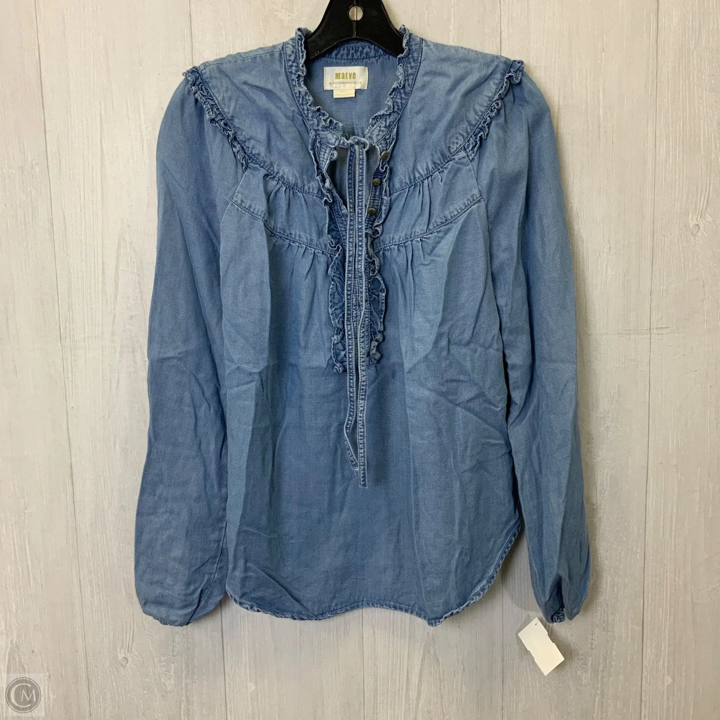 Top Long Sleeve By Maeve In Blue, Size: Xs