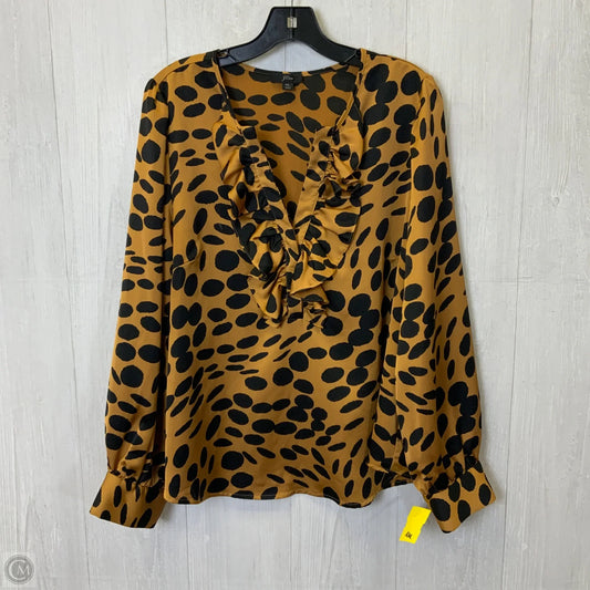 Top Long Sleeve By J. Crew In Blue & Brown, Size: Xl