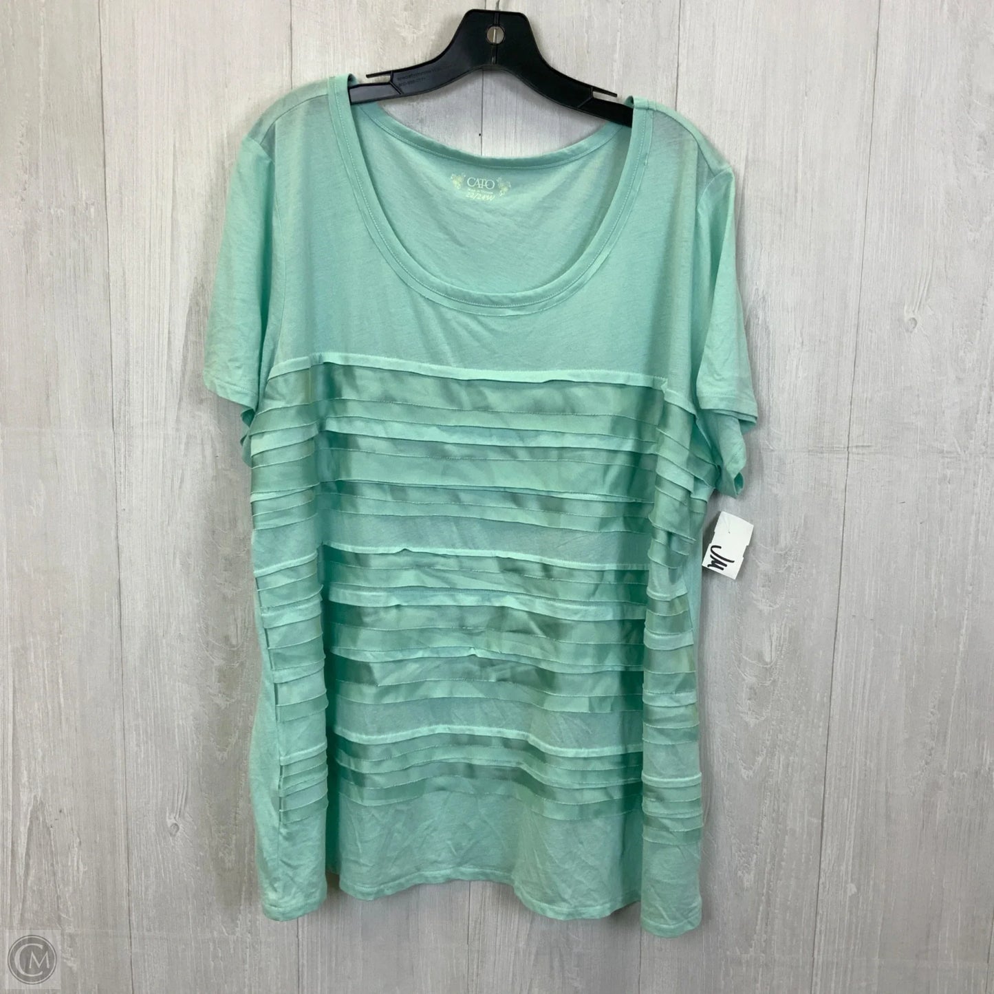 Top Short Sleeve By Cato In Aqua, Size: 3x