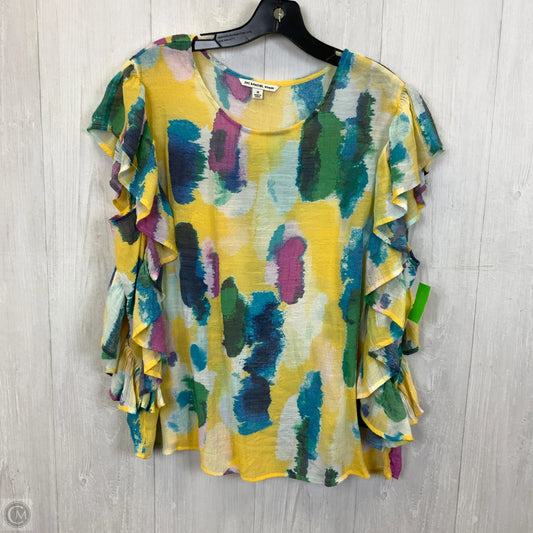 Top Sleeveless By Zac And Rachel In Yellow, Size: 1x