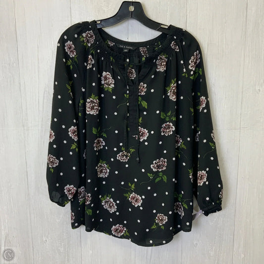 Top Long Sleeve By Zac And Rachel In Black, Size: M