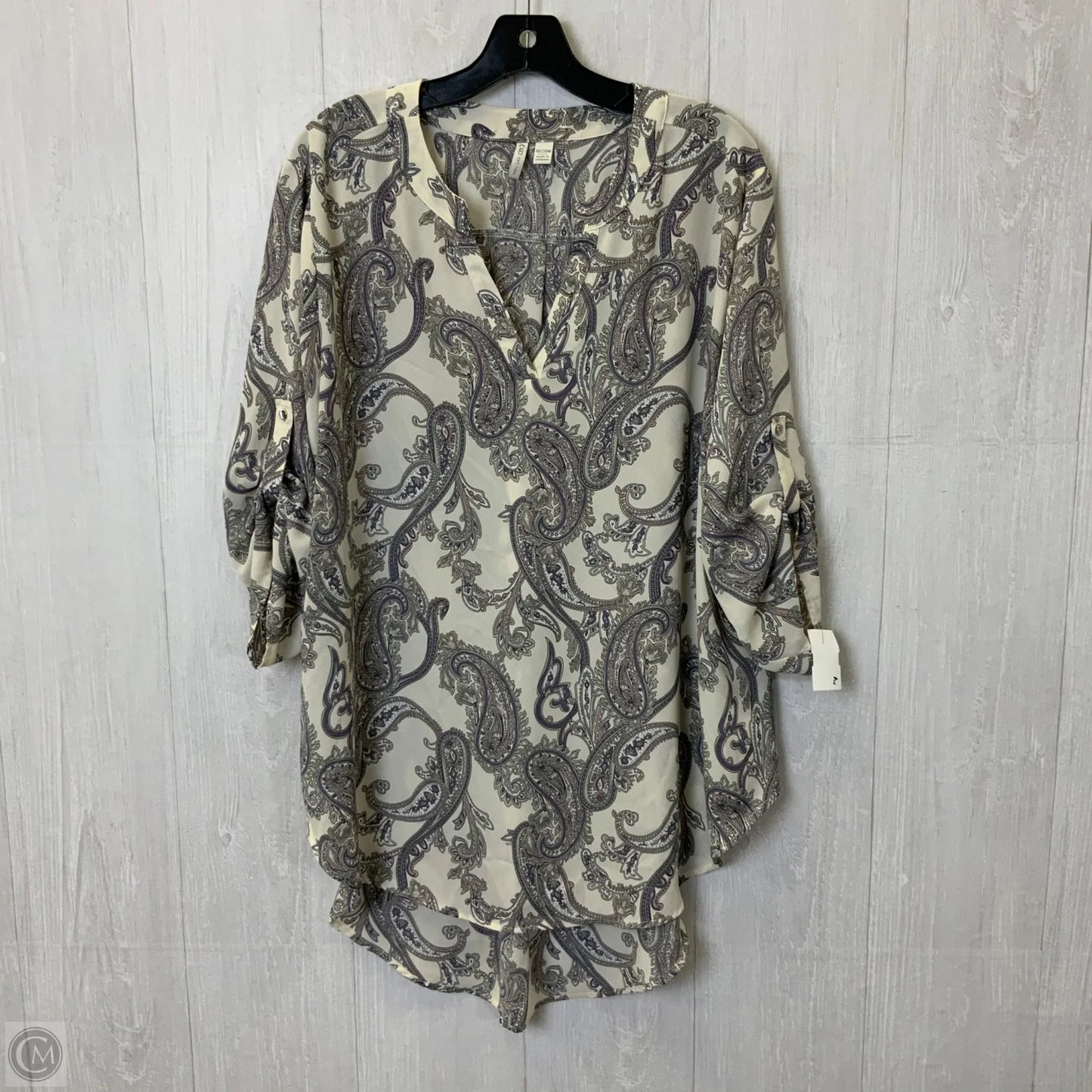 Top Long Sleeve By Cato In Cream, Size: 1x