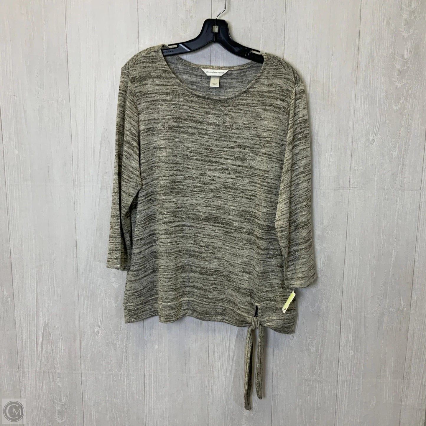 Top Long Sleeve By Christopher And Banks In Grey, Size: L