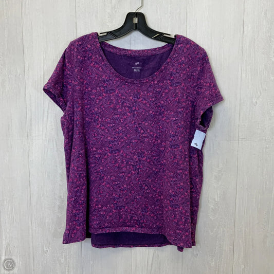 Top Short Sleeve By J. Jill In Purple, Size: L