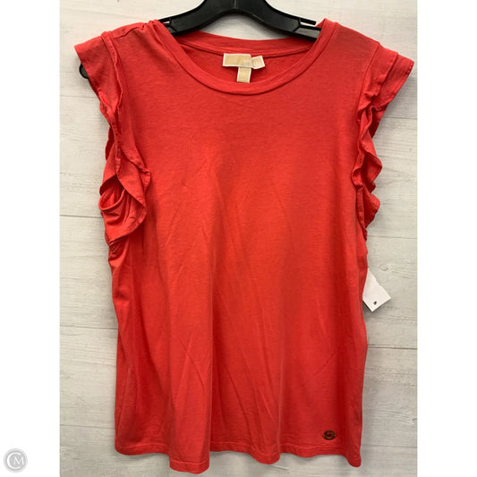 Top Sleeveless Designer By Michael Kors In Coral, Size: L