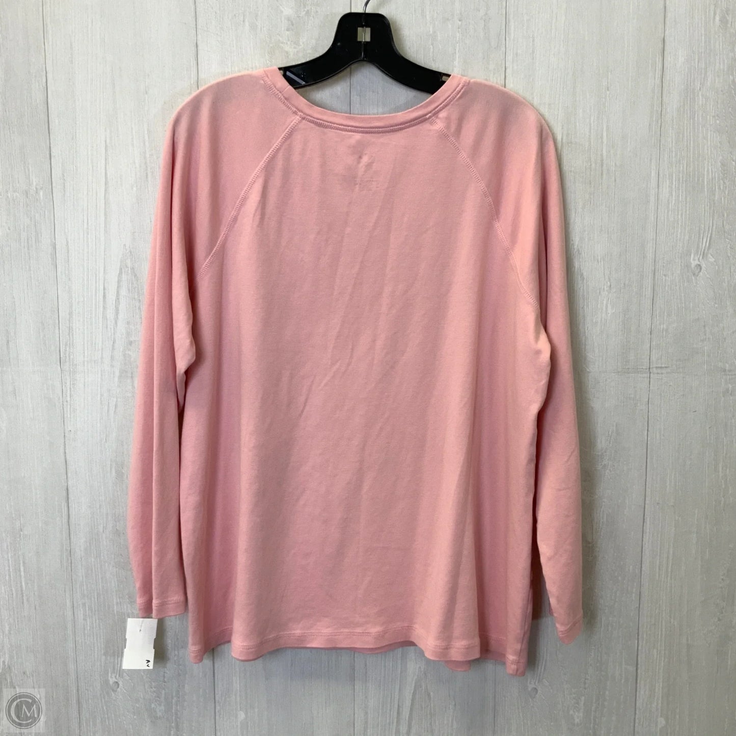 Top Long Sleeve Basic By Isaac Mizrahi Live Qvc In Pink, Size: 1x