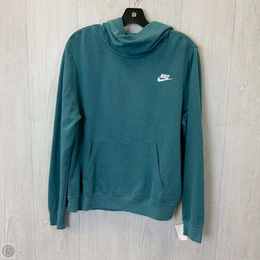Sweatshirt Hoodie By Nike In Aqua, Size: L