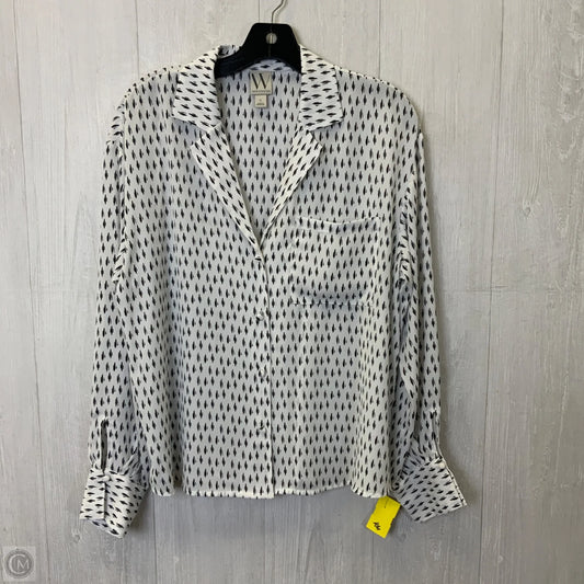 Top Long Sleeve By Worthington In Black & White, Size: L