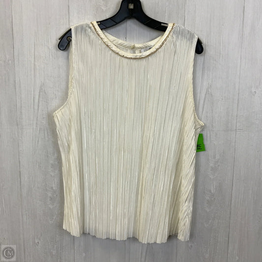 Top Sleeveless By Roz And Ali In Cream, Size: 1x