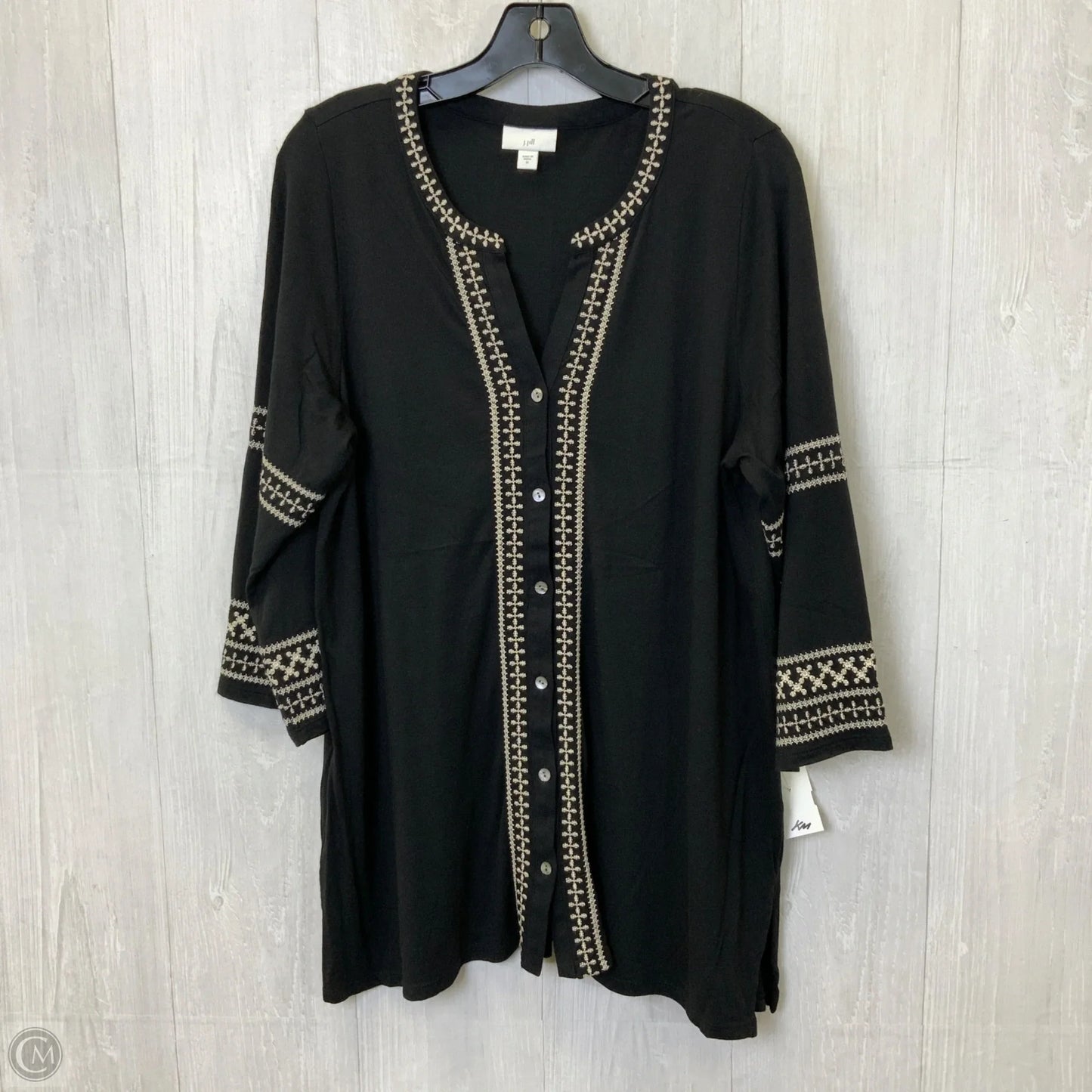 Top 3/4 Sleeve By J. Jill In Black, Size: M