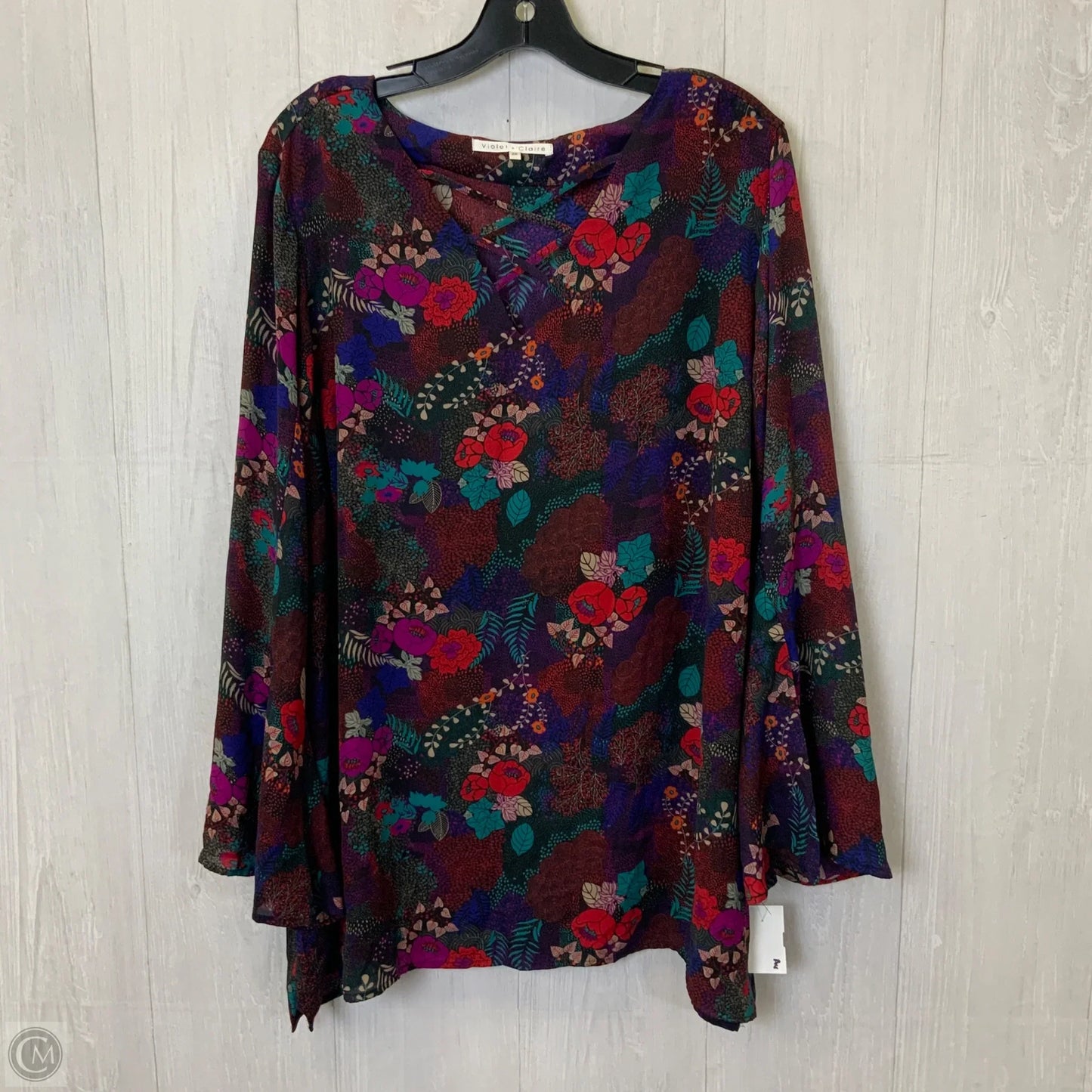 Blouse Long Sleeve By Violet And Claire In Multi-colored, Size: 2x