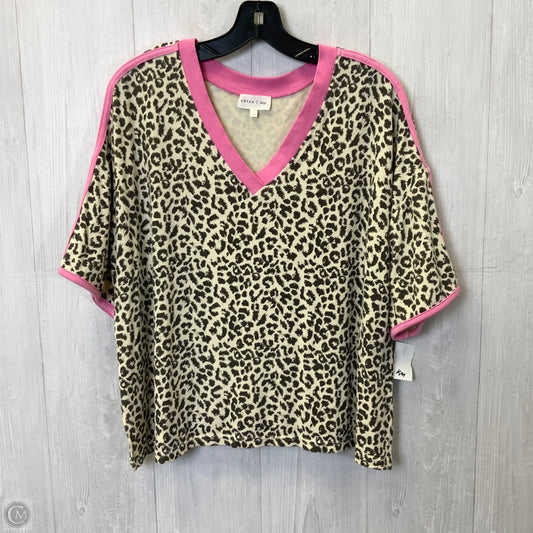 Top Short Sleeve By Entro In Leopard Print, Size: L