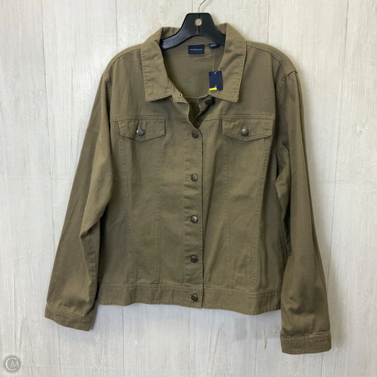 Blouse Long Sleeve By West Bound In Green, Size: Xl