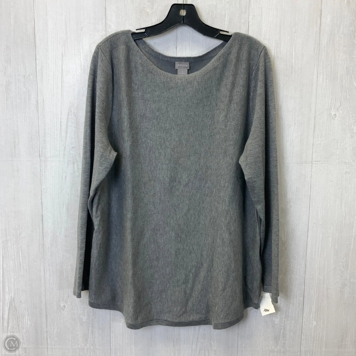 Top Long Sleeve Basic By Chicos In Grey, Size: Xl