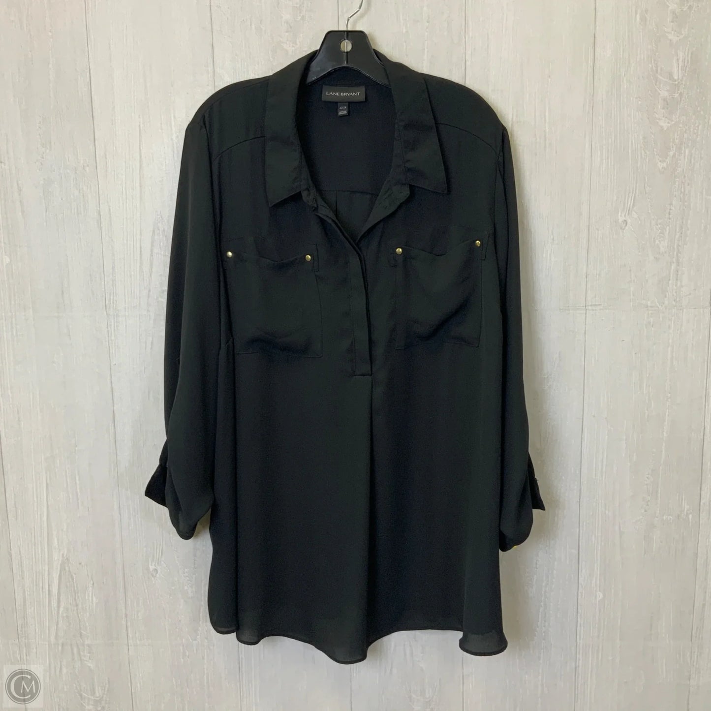 Blouse Long Sleeve By Lane Bryant In Black, Size: 3x
