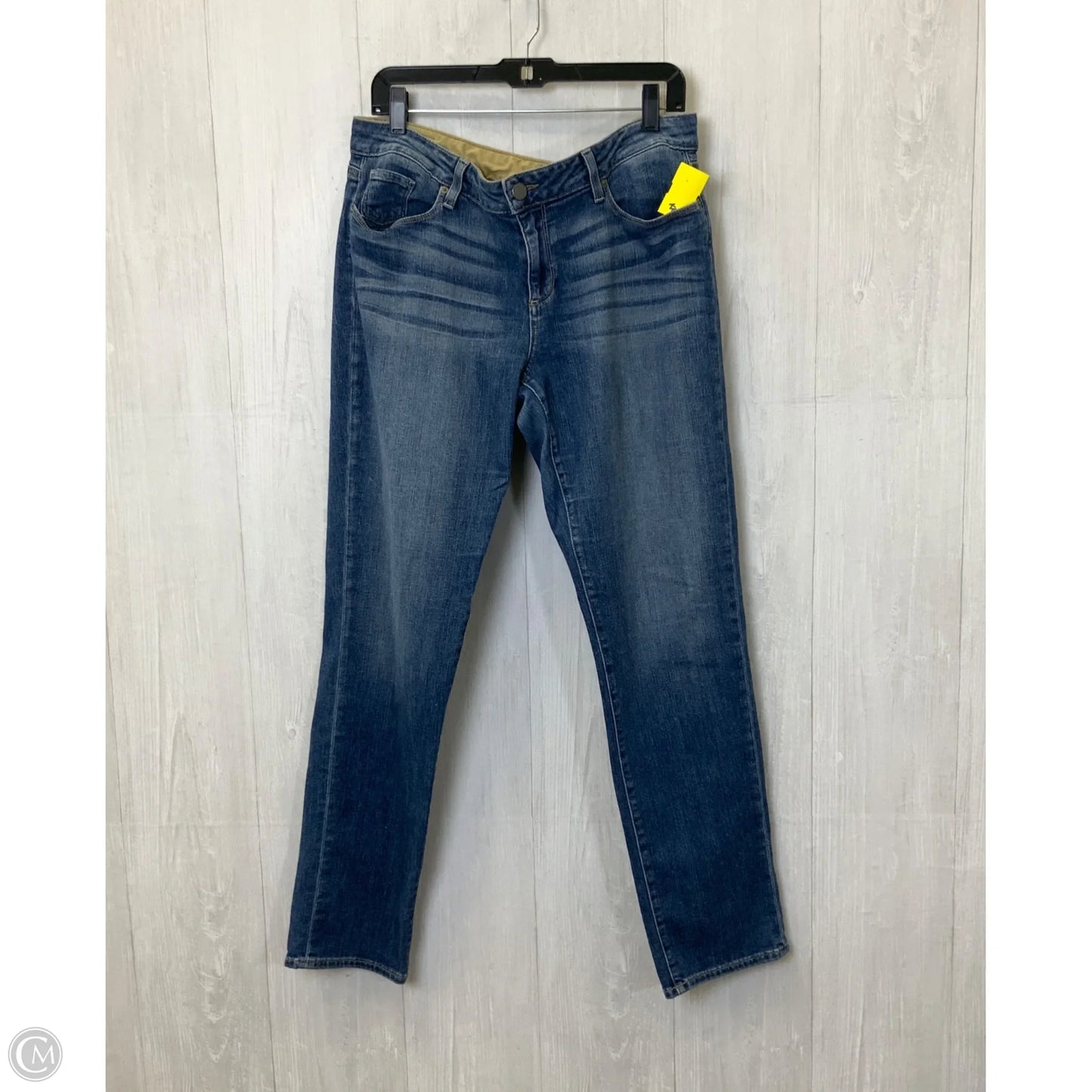 Jeans Straight By Paige In Blue Denim, Size: 12