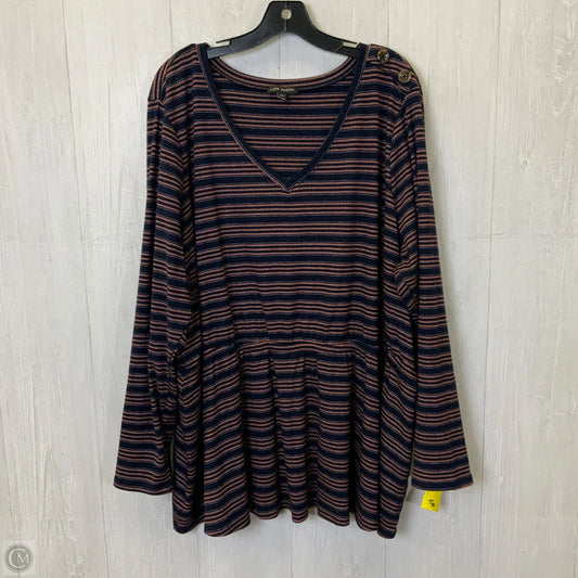 Top Long Sleeve By Lane Bryant In Striped Pattern, Size: 4x