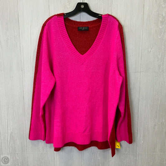 Sweater By Lane Bryant In Pink & Red, Size: 3x