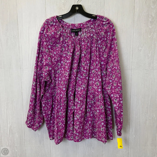 Top Long Sleeve By Lane Bryant In Blue & Purple, Size: 3x