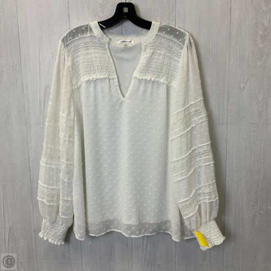 Blouse Long Sleeve By Clothes Mentor In Cream, Size: 1x