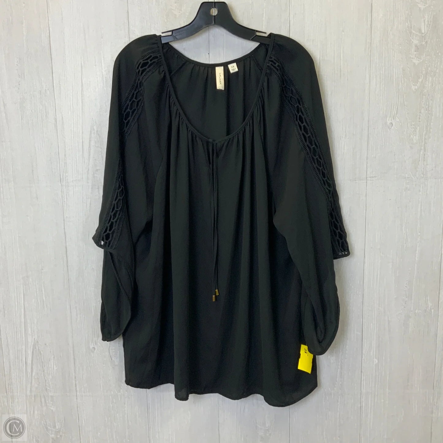 Top Long Sleeve By Tacera In Black, Size: 3x