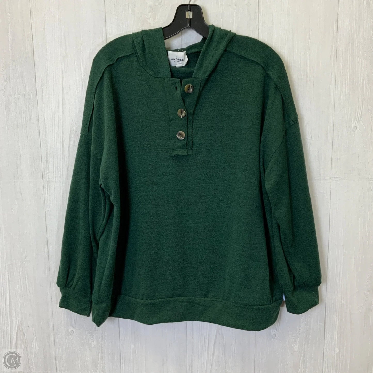 Top Long Sleeve By Andree By Unit In Green, Size: L