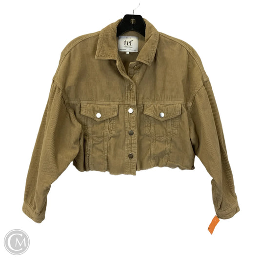 Jacket Shirt By Zara In Tan, Size: S