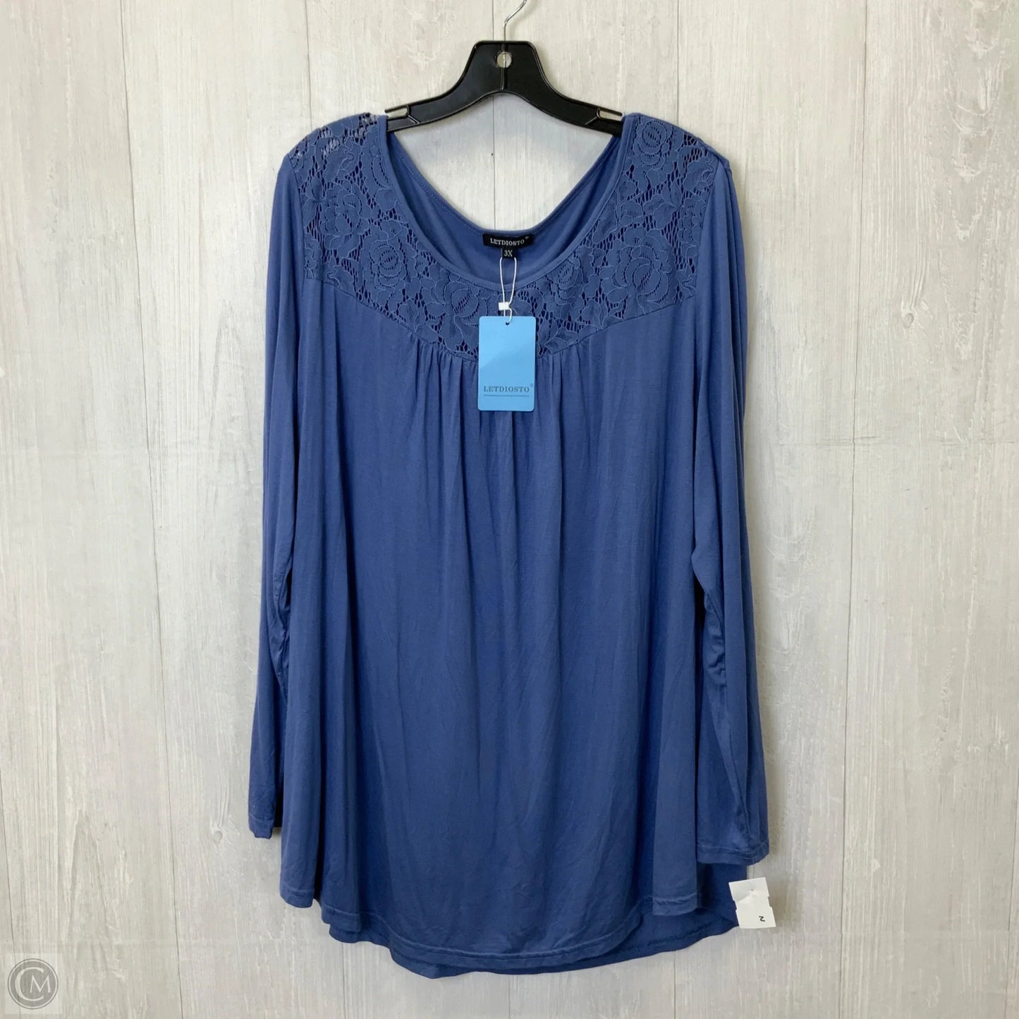 Top Long Sleeve By Clothes Mentor In Blue, Size: 3x