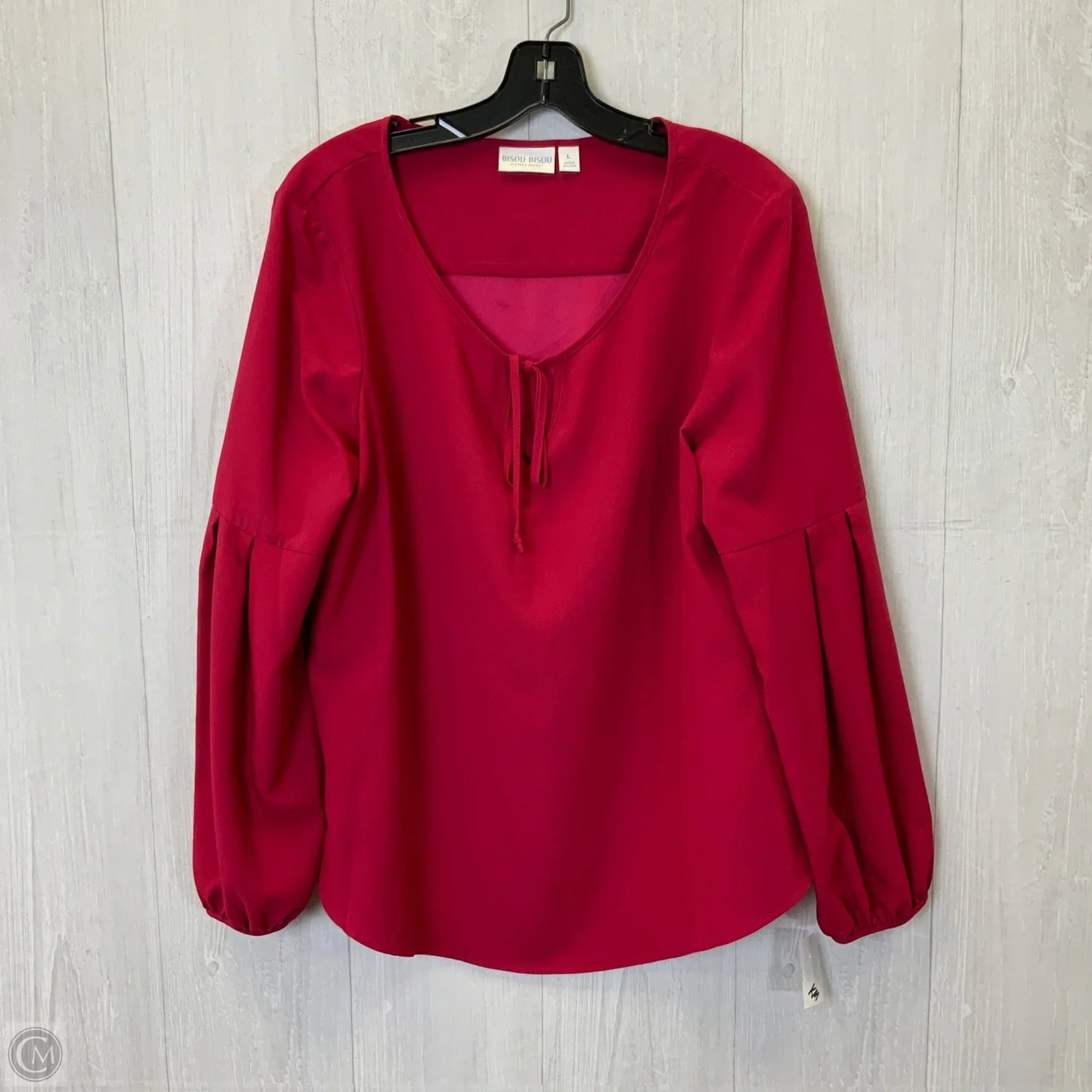 Top Long Sleeve By Bisou Bisou In Pink, Size: L