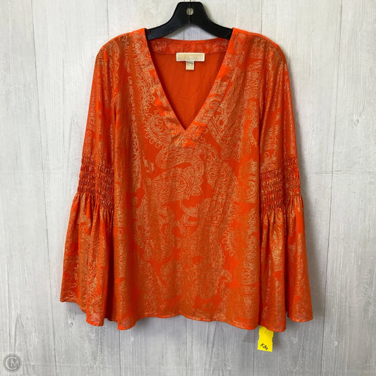 Blouse Long Sleeve By Michael By Michael Kors In Orange, Size: Xs