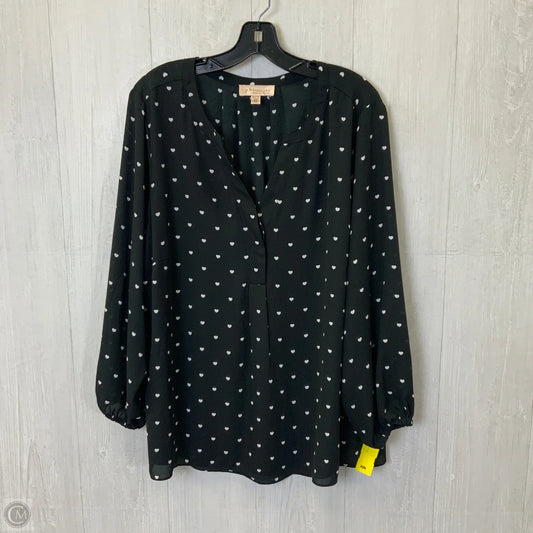 Blouse Long Sleeve By Philosophy In Black, Size: 2x