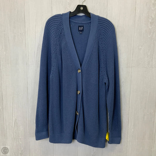 Sweater Cardigan By Gap In Blue, Size: Xxl