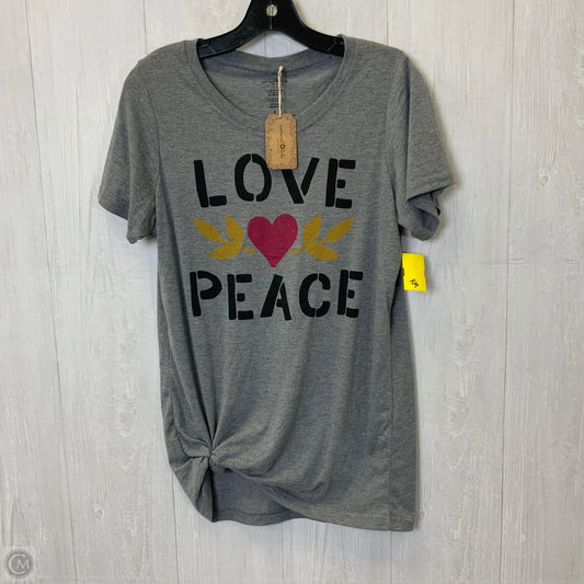 Top Short Sleeve By Natural Life In Grey, Size: L