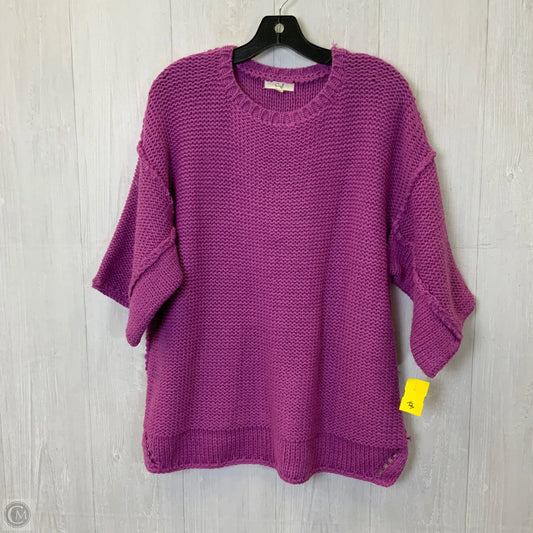 Sweater Short Sleeve By Easel In Purple, Size: L