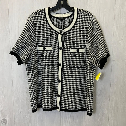 Cardigan By Talbots In Black & White, Size: 2x
