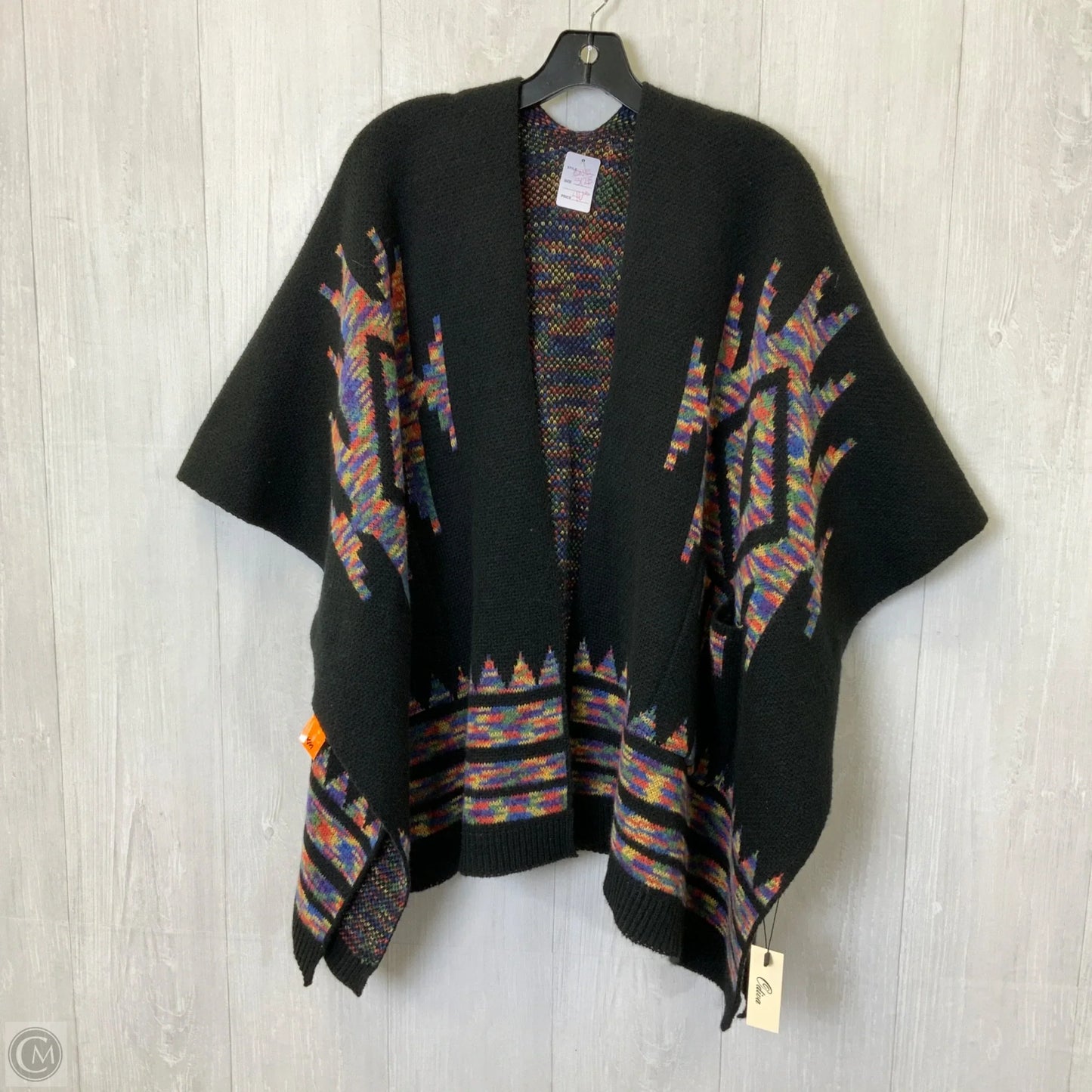 Poncho By Clothes Mentor In Black, Size: Osfm