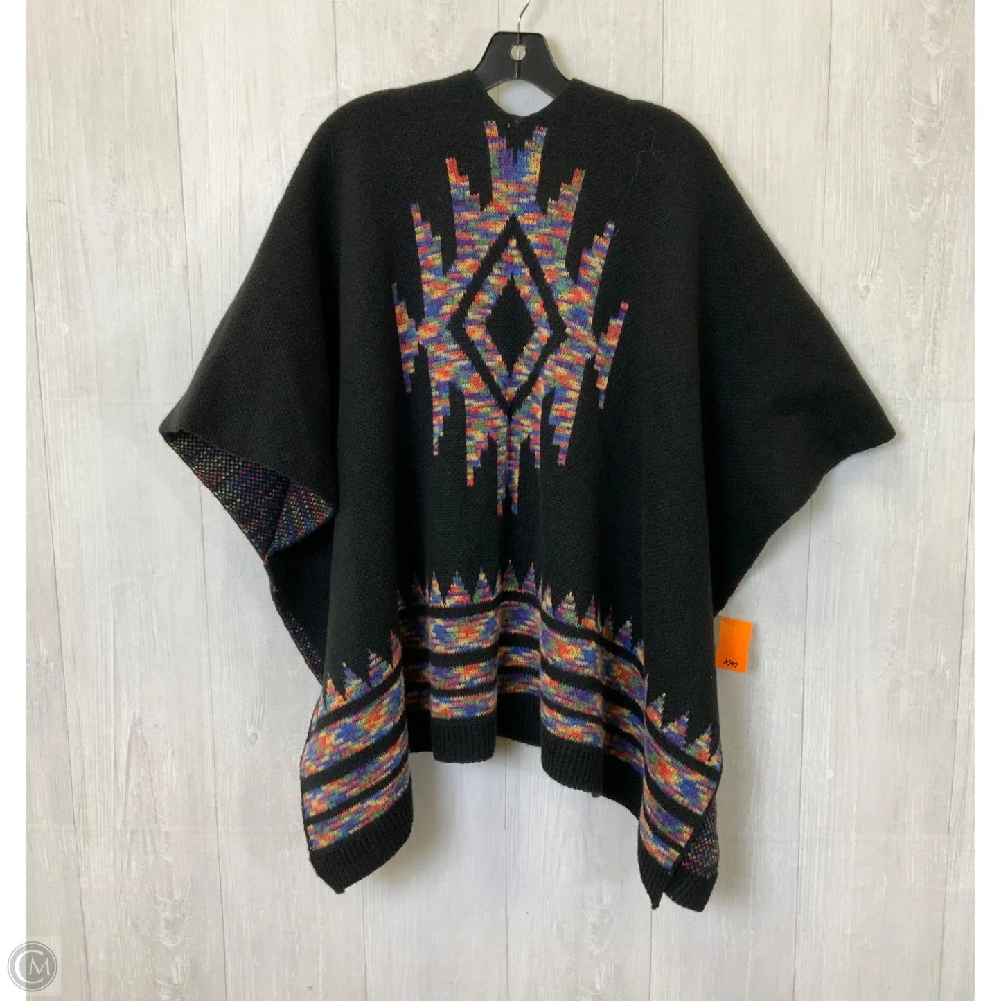 Poncho By Clothes Mentor In Black, Size: Osfm