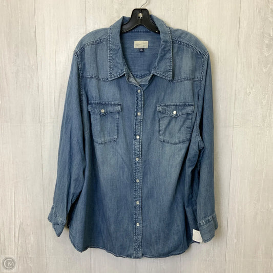 Jacket Denim By Universal Thread In Blue, Size: 4x