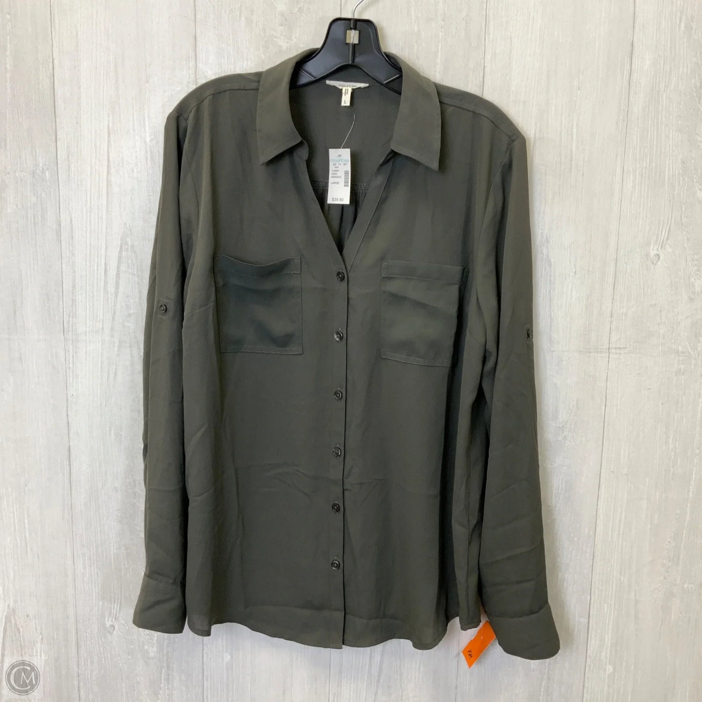 Top Long Sleeve By Maurices In Grey, Size: L