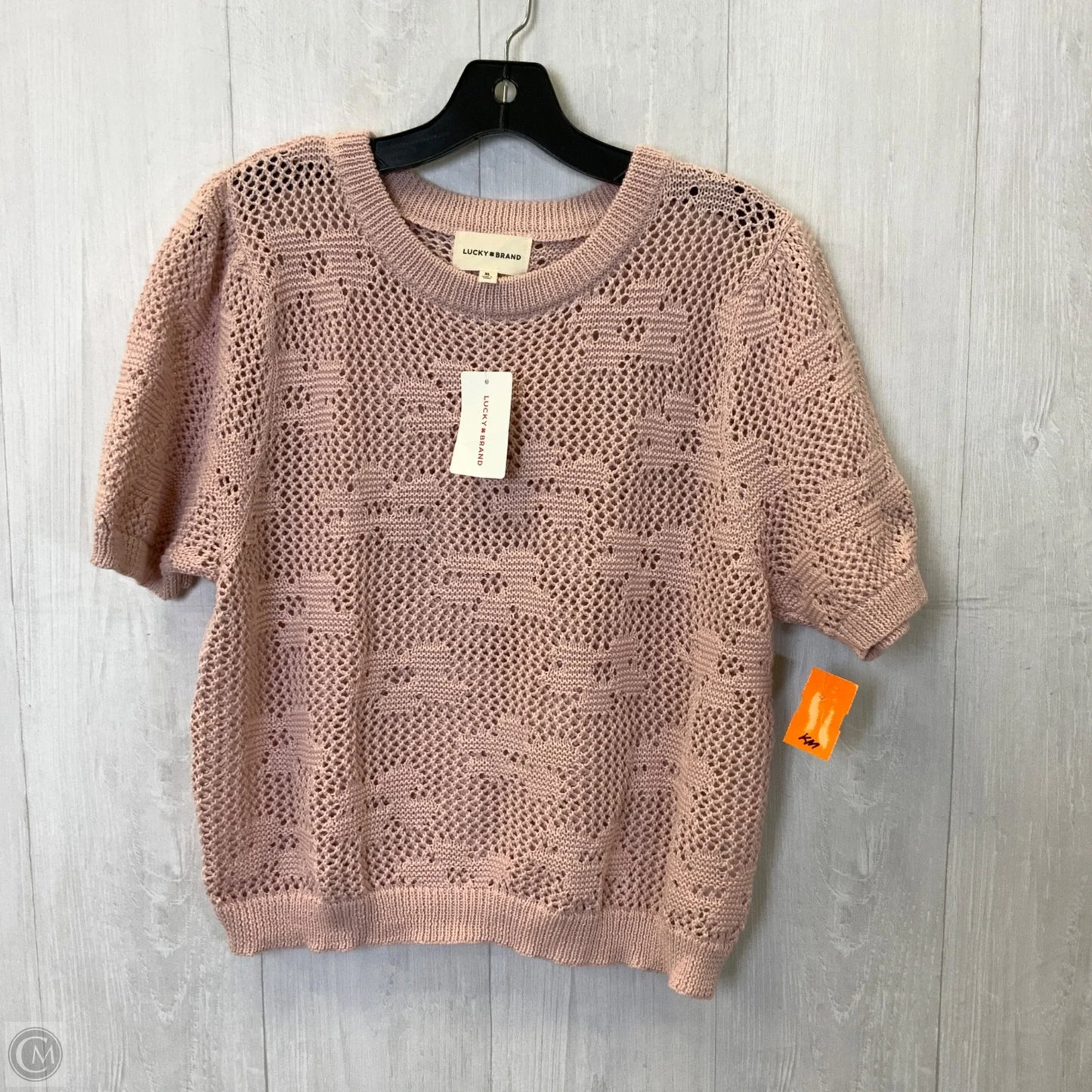 Sweater Short Sleeve By Lucky Brand In Pink, Size: Xl