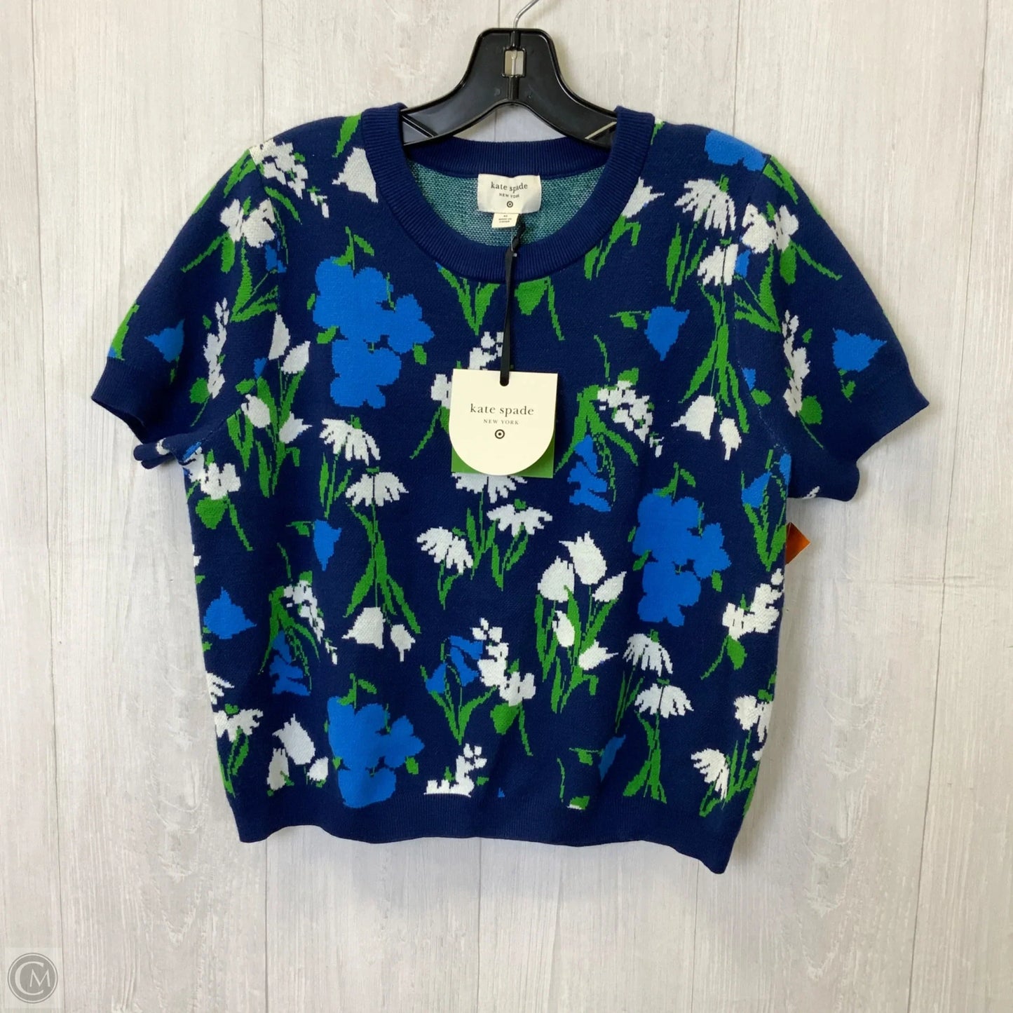Top Short Sleeve Designer By Kate Spade In Blue, Size: Xl