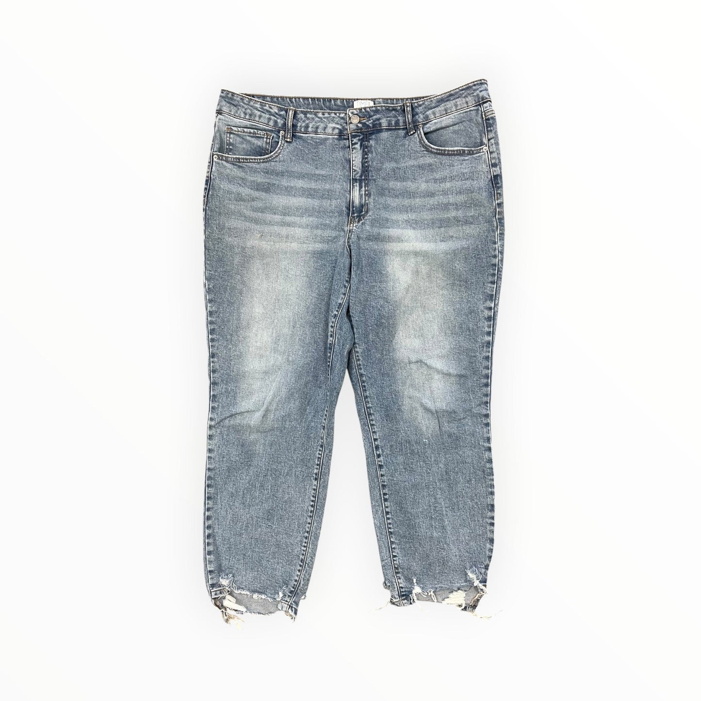 Jeans Straight By Time And Tru In Blue Denim, Size:18
