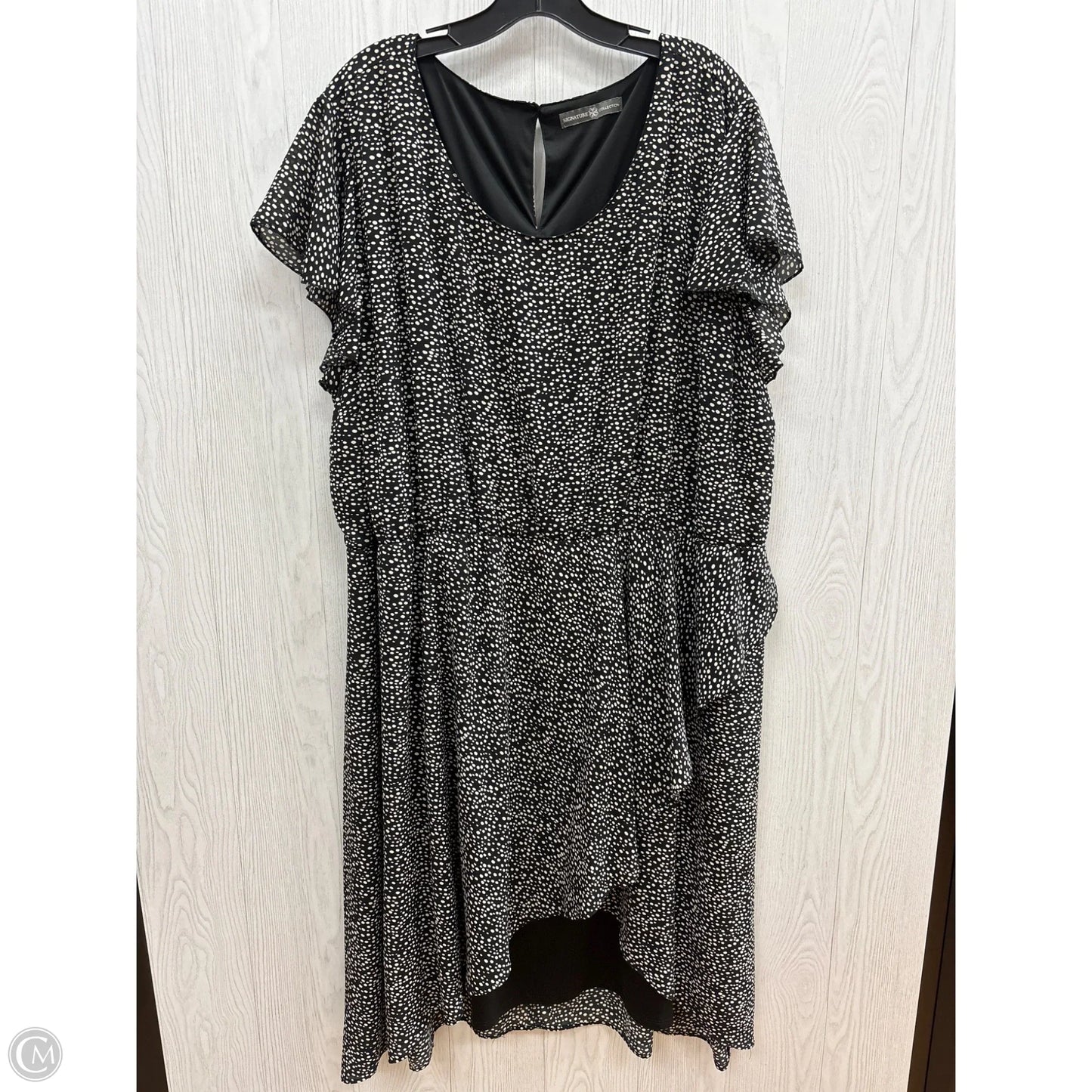 Dress Casual Midi By Signature Collection In Black White, Size: 3x