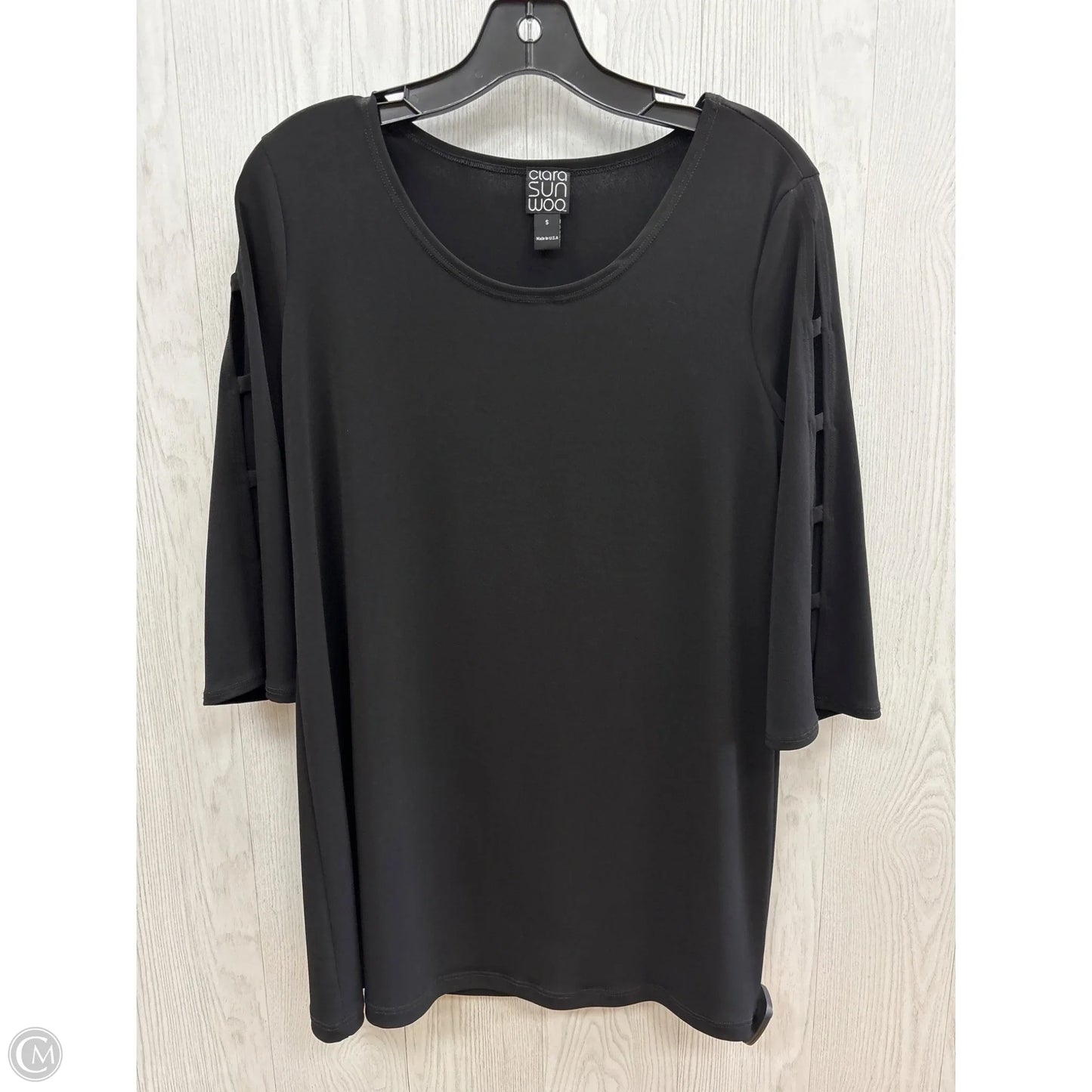 Top 3/4 Sleeve By Clara Sun Woo In Black, Size: S