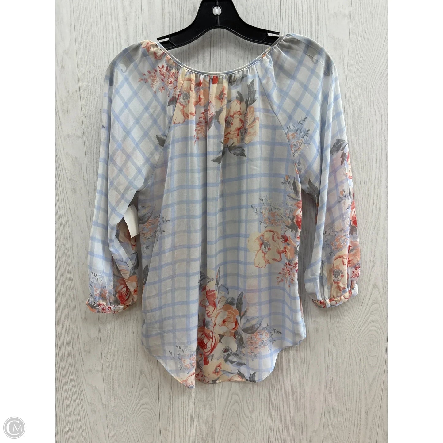 Top 3/4 Sleeve By Lc Lauren Conrad In Blue & Orange, Size: S