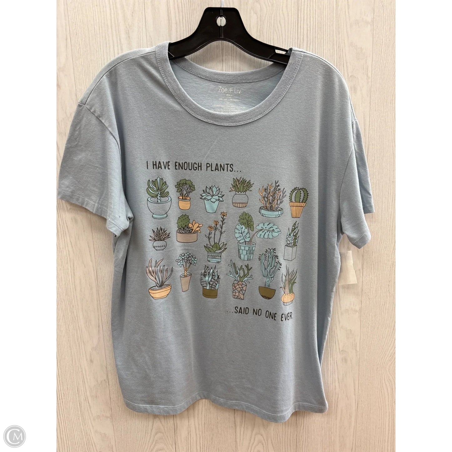 Top Short Sleeve By Zoe And Liv In Blue, Size: Xl